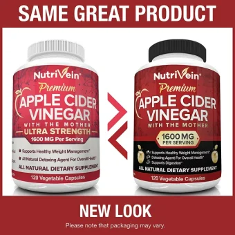 nutrivein apple cider vinegar capsules 1600mg weight loss supplement 120 vegetable capsules
