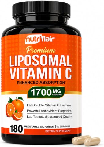 nutriflair vitamin c (1400mg,180 capsules) non gmo, vegan pills