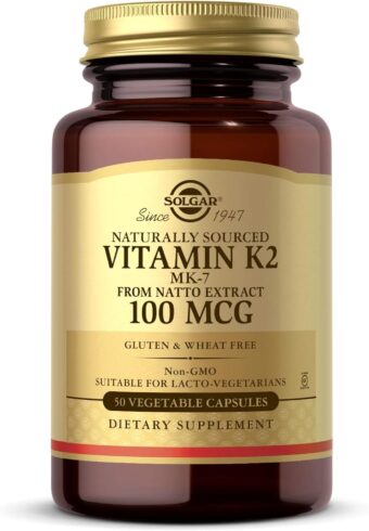 solgar natural vitamin k2 mk7 from natto extract 100 mcg. 50 vegetarian capsules