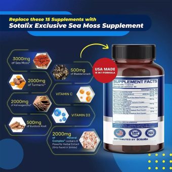 sotalix supplement organic irish sea moss 10100mg with turmeric 95% burdock root bladderwrack powerful natural immunity booster, anti aging, promote healthy skin