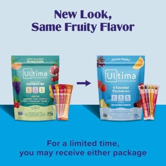 ultima replenisher daily electrolyte powder drink mix – original variety, 20 stickpacks – hydration packets with 6 electrolytes and minerals – keto friendly