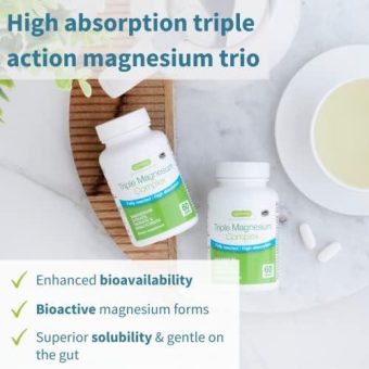 triple magnesium complex, high absorption calm magnesium, chelated glycinate, taurate & citrate, 60 tablets, vegan, non buffered, pure & oxide free, by igennus health & household