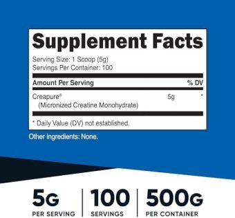 nutricost creapure® creatine monohydrate 500 grams