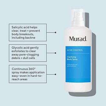 murad acne clarifying step 2 treat/repair body spray (4.3fl. oz,130ml)