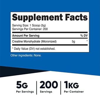 nutricost creatine monohydrate micronized powder (1 kg) pure creatine monohydrate