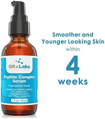 qrxlabs peptide complex serum – collagen booster for wrinkles & skin repair, 1 fl oz