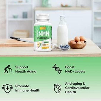 nad + trans resveratrol 1100mg, with black pepper 50mg for optimal absorption, 3 in 1 advanced formula to boost nad+ levels, support immune health (60 count (pack of 1))