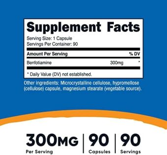 nutricost benfotiamine 300mg – 90 capsules | non gmo, gluten free, vegetarian friendly