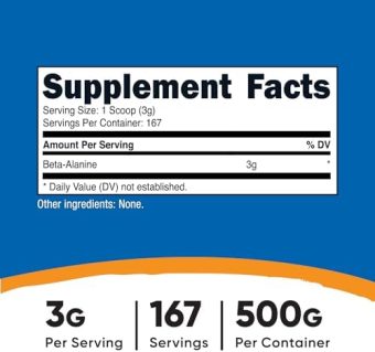 nutricost beta alanine powder pure beta alanine, gluten free & non gmo