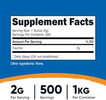 nutricost taurine powder 1 kg