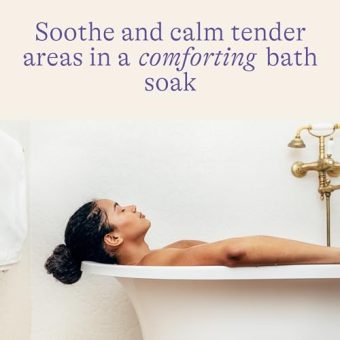 lansinoh sitz bath salts postpartum essentials, with soothing and calming ingredients including lavender oil, frankincense and aloe vera, 10 ounce