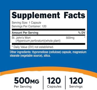 nutricost st john’s wort capsules 120 capsules gluten free and non gmo