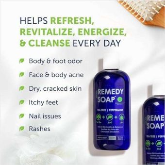 truremedy naturals remedy tea tree oil body wash body wash that helps body odor, ringworm, & skin irritations tea tree soap body wash (1 pk, 12 oz)