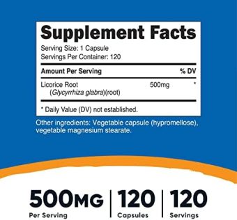 nutricost licorice root 500mg, 120 capsules non gmo, gluten free buy