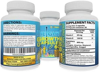 wellution maximizer supplement height growth capsule natural pills made in usa with calcium supporting bone strength