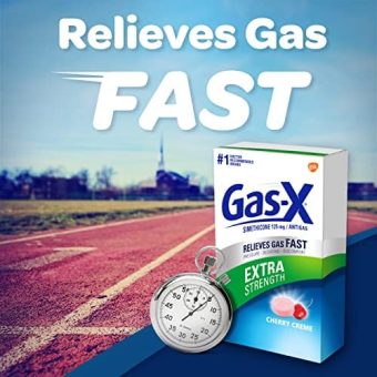 gas x extra strength chewable gas relief tablets with simethicone 125 mg, cherry, 18 count