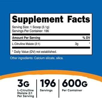 nutricost l citrulline malate powder 600 grams