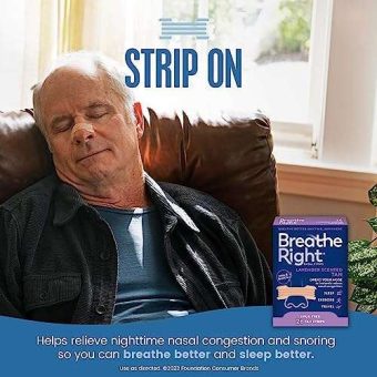 breathe right nasal strips lavender scent extra strength tan nasal strips help stop snoring drug free snoring solution & nasal congestion relief caused by colds & allergies 26ct (packaging may vary) health & household