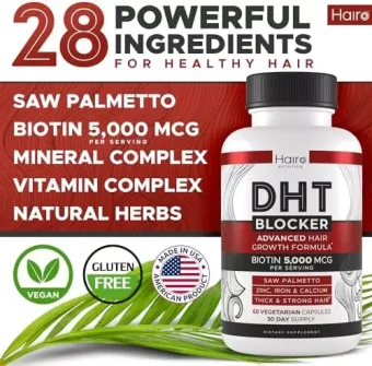 dht blocker hair growth supplement high potency biotin & saw palmetto for hair regrowth natural hair loss treatments for women & men helps stimulate hair follicle growth