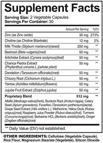 nutriflair® liver cleanse, detox & support with milk thistle detoxifier and regenerator, 60 veggie capsules (packaging may vary)