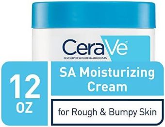 cerave sa cream, 12 oz, renewing salicylic acid body cream for rough and bumpy skin, fragrance free, 118 ml