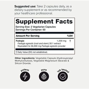 ultra concentrated fadogia agrestis 36,000mg 301 extract supplement 1200mg per serving third party tested concentrated fadogia agrestis extract highly purified and bioavailable 120 veggie capsules : health & household