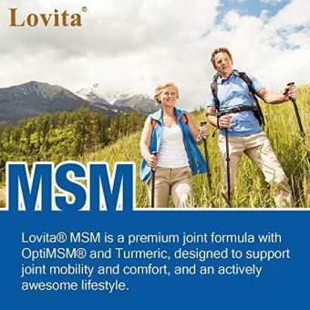 lovita msm 1500mg, optimsm plus turmeric, 120 vegetarian capsules