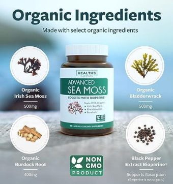 irish sea moss capsules (non gmo) organic irish seamoss