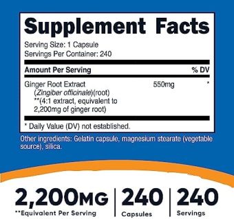 nutricost ginger root extract 550mg,