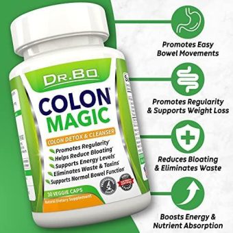 dr. bo women's & men's colon cleanse detox formula natural bowel cleanser pills daily constipation relief supplement