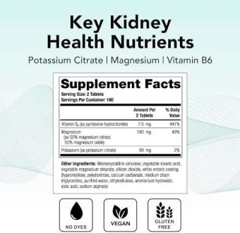 theralogix theralith xr vitamin & mineral supplement supports healthy urine chemistry & calcium oxalate levels with magnesium, vitamin b6 & potassium* nsf certified 360 tablets