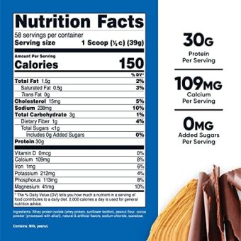 nutricost whey protein isolate (chocolate peanut butter, 5 pound) protein powder