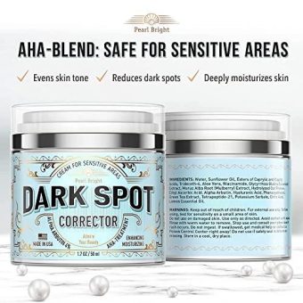 pearlbright dark spot remover for face, body and sensitive areas natural skincare for underarms, elbows & privates made in usa dark spot corrector with licorice, mulberry extract arbutin, 1.7oz beauty & personal care