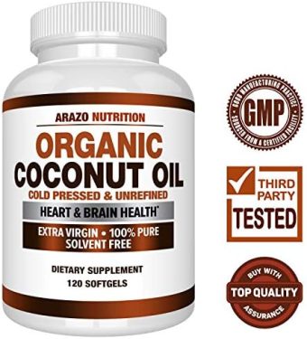 arazo nutrition organic coconut oil 2000mg