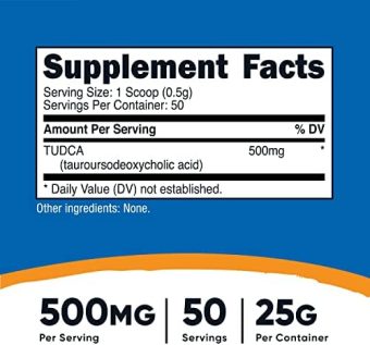 nutricost tudca powder 25 grams (tauroursodeoxycholic acid) gluten free, non gmo