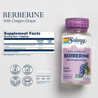 solaray berberine root extract advanced formula (60 vegetarian capsules)