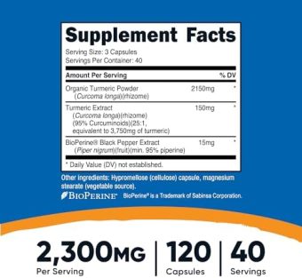 nutricost turmeric curcumin pills 1 bottle