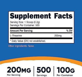 nutricost pure l theanine powder 100 grams