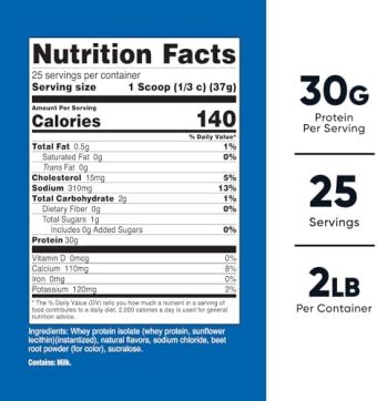 nutricost whey protein isolate (strawberry) 2lbs