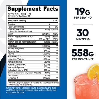 nutricost stim free pre workout, 30 servings (pink lemonade) non gmo, gluten
