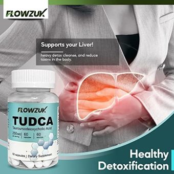 tudca tauroursodeoxycholic acid liver support bile salt supplement 60 capsules supports bile production, digestion and immune system support flowzuk