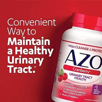 azo cranberry urinary tract health supplement, 1 serving = 1 glass of cranberry juice, sugar free cranberry pills, non gmo 100 softgels