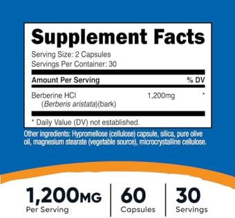 nutricost berberine hcl 600mg | glucose support & immune function | 60 vegetarian capsules