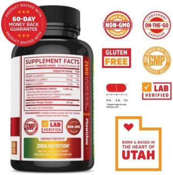 zhou keto drive capsules | ketosis supplement with bhb exogenous ketones | 30 servings, 60 caps health & household