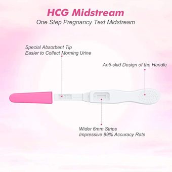 mommed pregnancy test, 5 hcg home pregnancy midstream test, accurately detect early pregnancy, high sensitivity result for women home testing