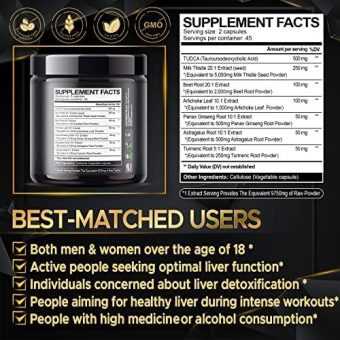 vegatot liver health complex formula 9,750mg **usa made and tested** high potency with tudca, milk thistle, beet root, artichoke leaf, panax ginseng, astragalus, tumeric clean & detox formula