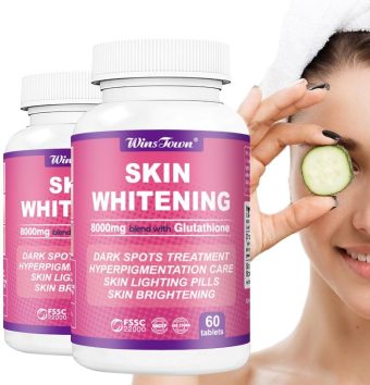 skin tone enhancer glutathione capsules 45,000mcg potent antioxidant targets dark spots acne marks 60 caps health & household