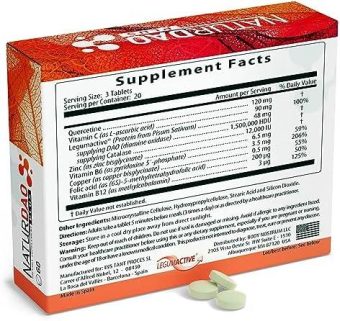 naturdao plus – 1,500,000 hdu – 8 co factors & adjuvants histamine block food intolerance 60 tablets health & household