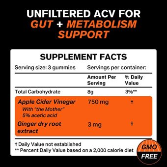 organic apple cider vinegar gummies with the mother