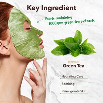 purederm green tea facial mask skin care (5 pack)